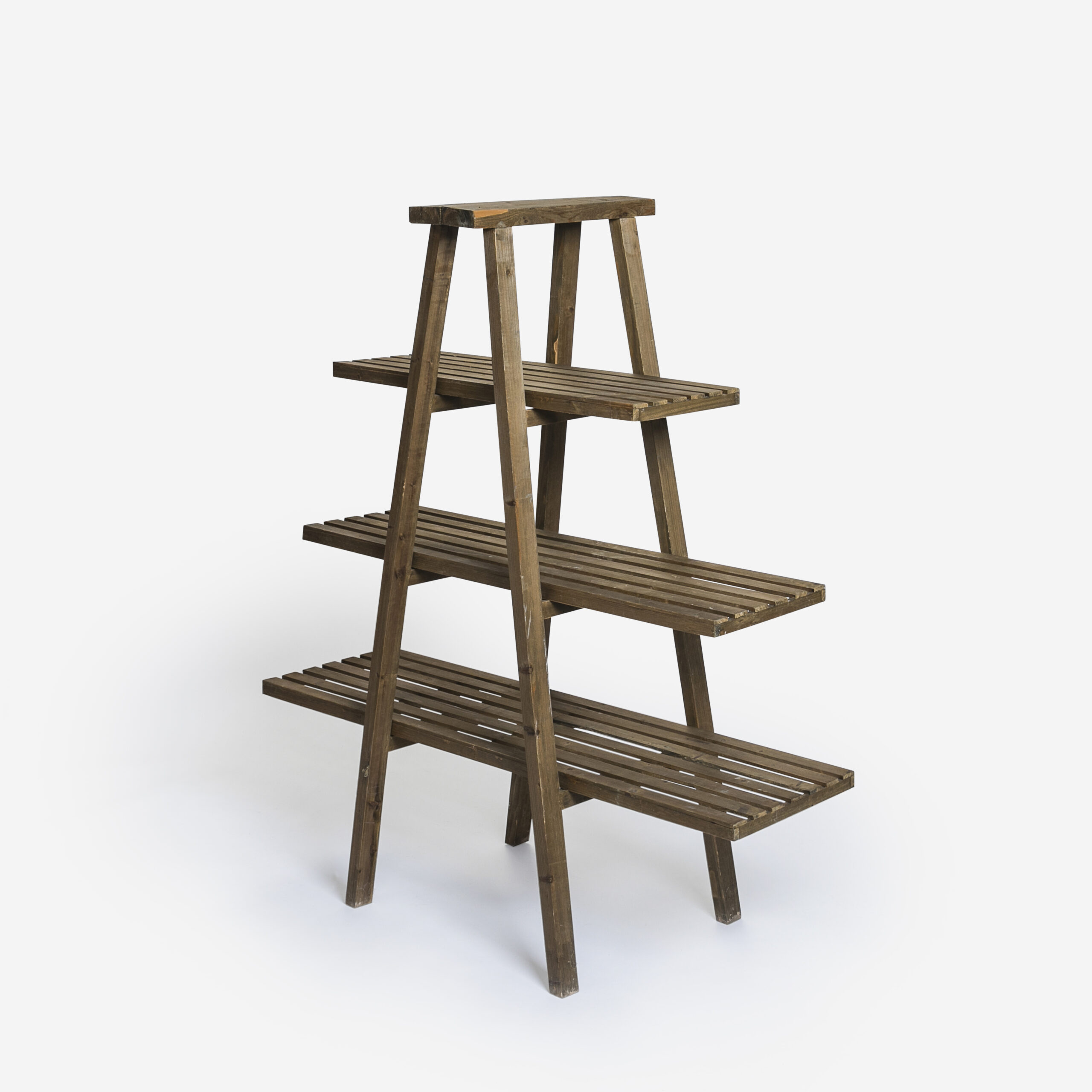 Small Natural Ladder Wood Shelf Unit