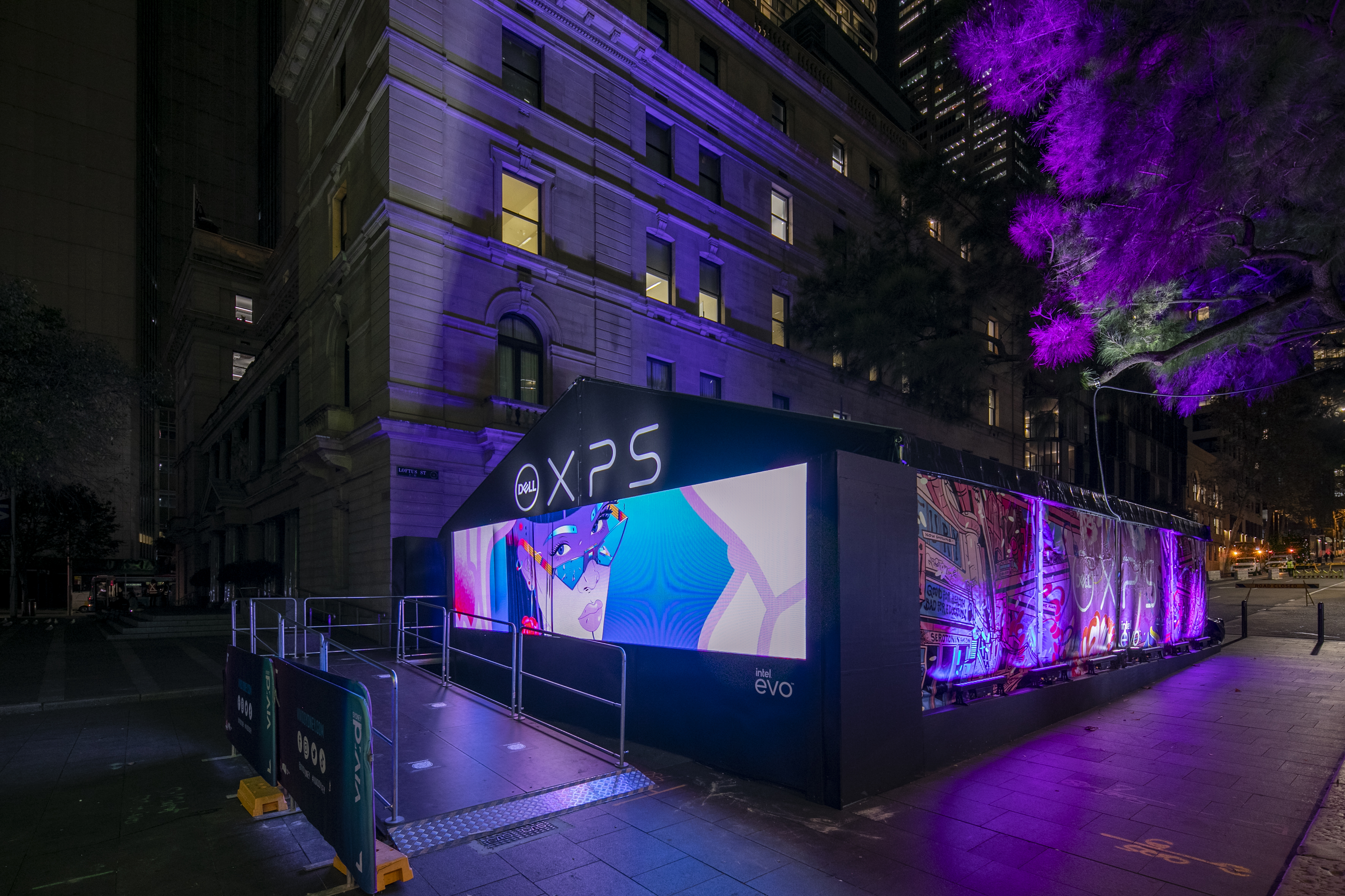 Custom Graphic Hocker Light-Up Marquee at Vivid for Dell Universe
