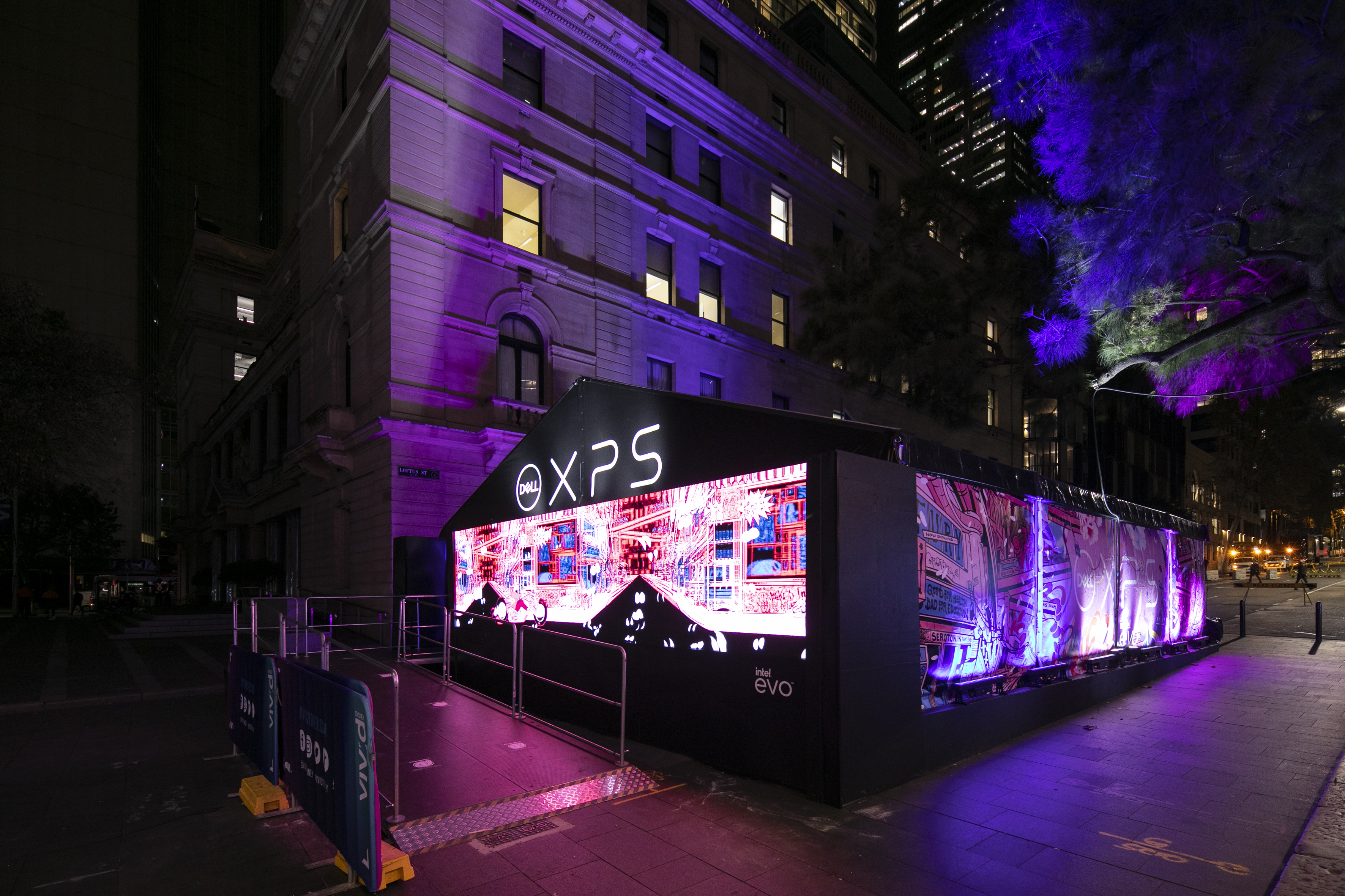 Custom Graphic Hocker Light-Up Marquee at Vivid for Dell Universe