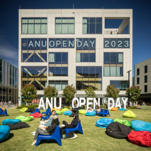 Big ANU Open Day Letters in Picnic setting