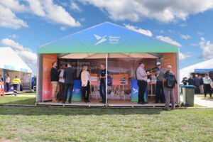 Custom graphic Hocker Marquee at Western Sydney Airport for Safety Expo.